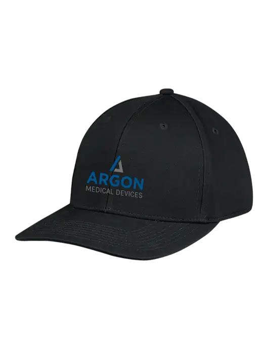 Premium Modern Structured Twill Black Snapback Cap w/Argon Medical Devices Logo