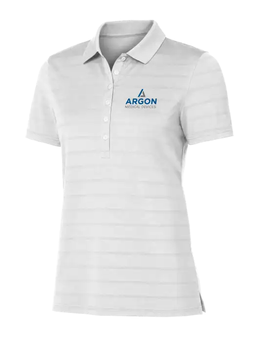 Callaway Womens Bright White Ventilated Polo w/Argon Medical Devices Logo