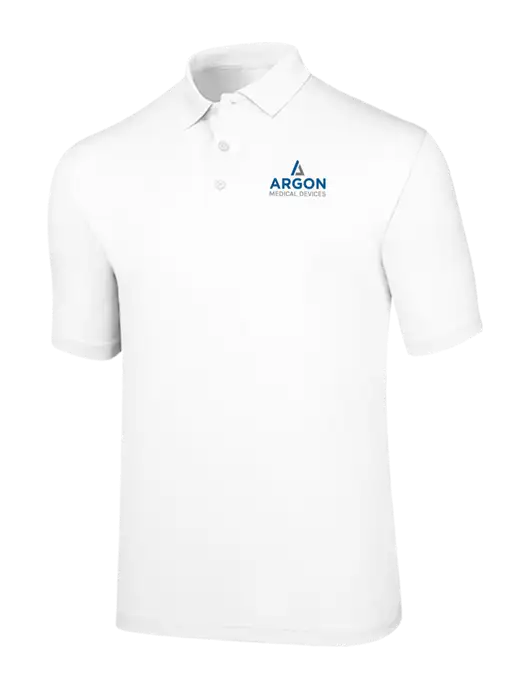 Callaway Opti-Dri White Chev Polo w/Argon Medical Devices Logo