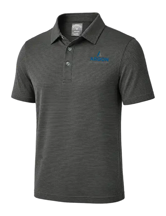 Callaway Black Fine Line Stripe Polo w/Argon Medical Devices Logo