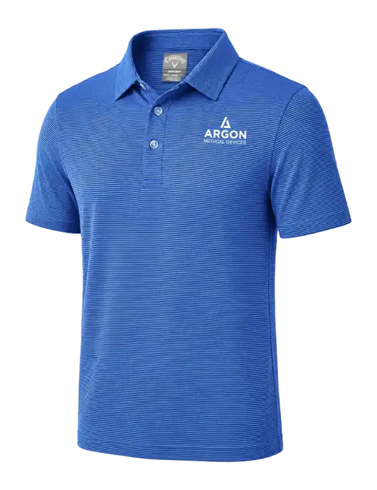 Callaway Royal Blue Fine Line Stripe Polo w/Argon Medical Devices Logo
