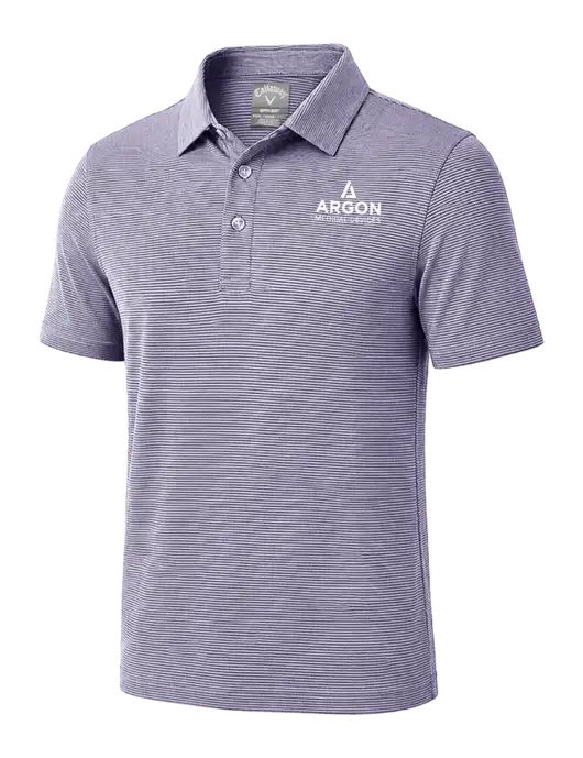 Callaway Navy Fine Line Stripe Polo w/Argon Medical Devices Logo