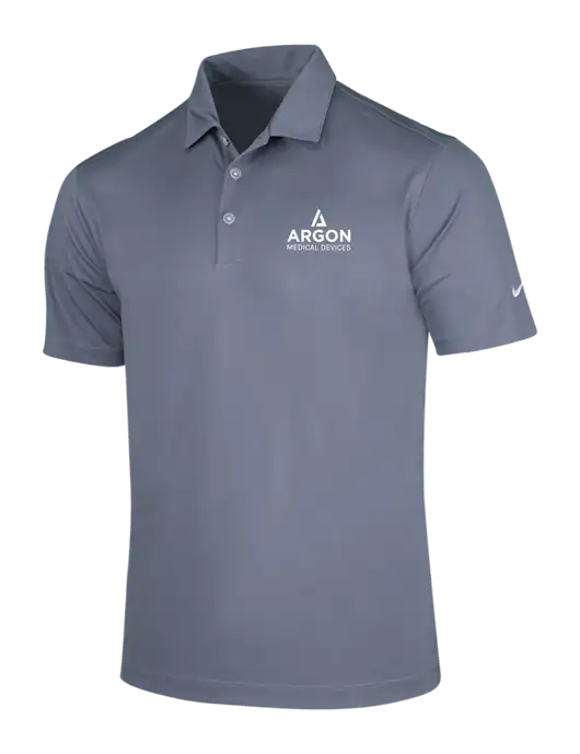 NIKE Medium Grey Dri-Fit Vertical Mesh Polo w/Argon Medical Devices Logo