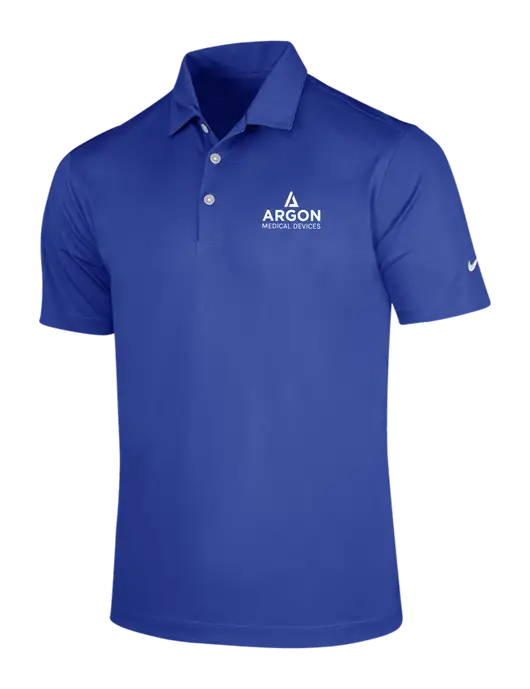 NIKE Dark Royal Dri-Fit Vertical Mesh Polo w/Argon Medical Devices Logo