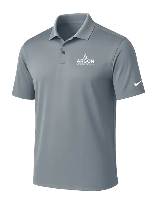 NIKE Medium Grey Victory Solid Polo w/Argon Medical Devices Logo