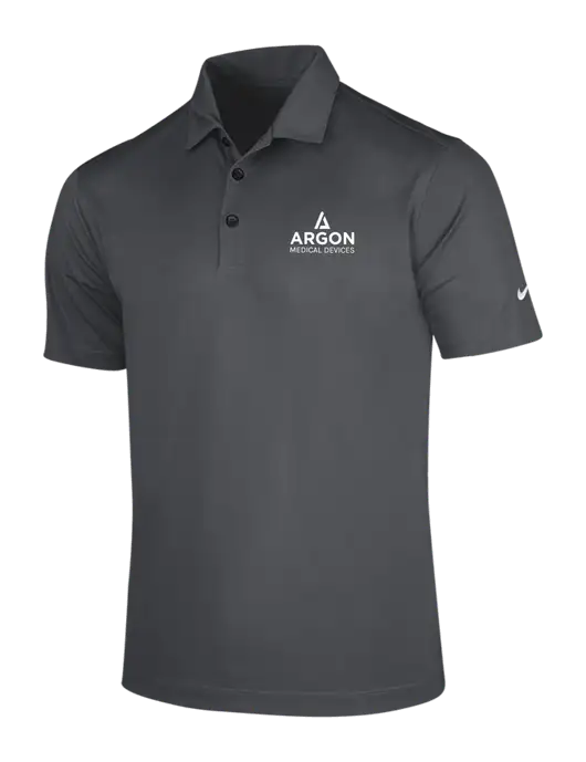 NIKE Dark Grey Dri-Fit Vertical Mesh Polo w/Argon Medical Devices Logo