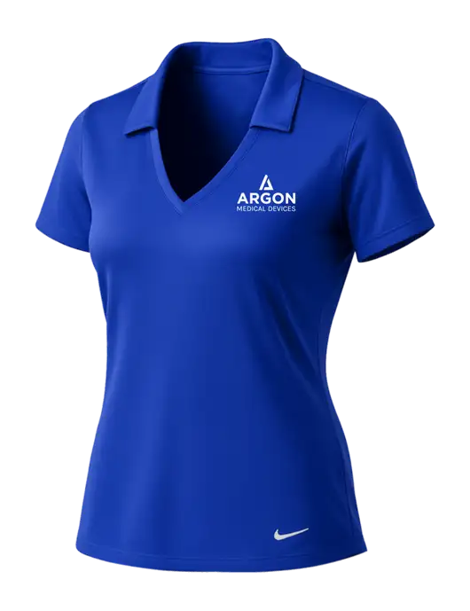 NIKE Dark Royal Womens Dri-Fit Vertical Mesh Polo w/Argon Medical Devices Logo