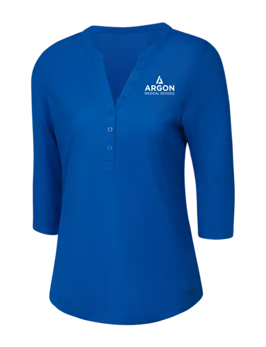 OGIO Royal Blue Jewel Henley w/Argon Medical Devices Logo