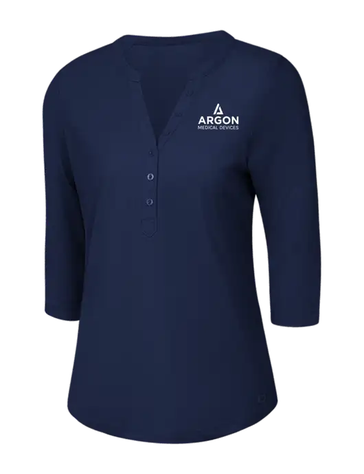 OGIO Navy Jewel Henley w/Argon Medical Devices Logo
