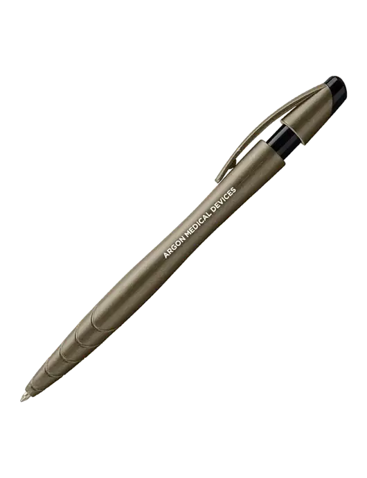 Awali Grey Metallic Pen - Black Ink w/Argon Medical Devices Logo
