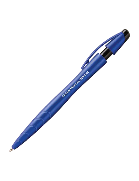 Awali Blue Metallic Pen - Black Ink w/Argon Medical Devices Logo