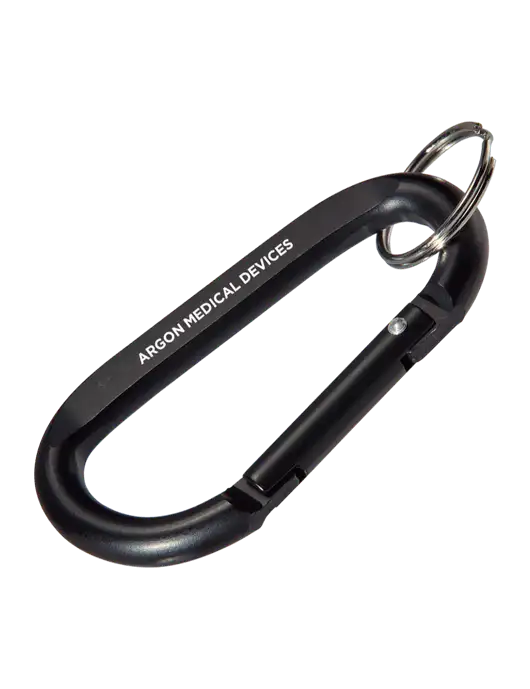 Black Carabiner & Key Ring w/Argon Medical Devices Logo