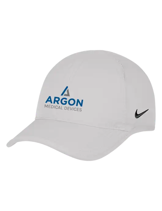 Nike White Featherlight Cap w/Argon Medical Devices Logo