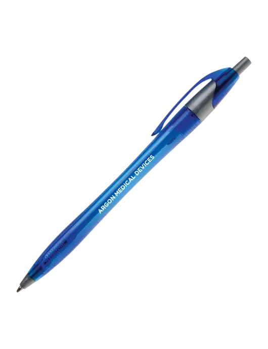 Novella Translucent Blue/Silver Jewel Pen - Blue Ink w/Argon Medical Devices Logo