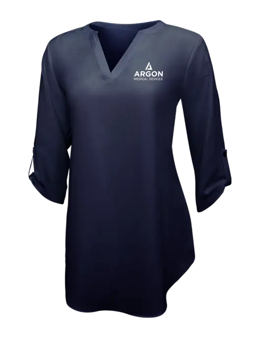 Navy Womens 3/4 Sleeve Tunic Blouse w/Argon Medical Devices Logo