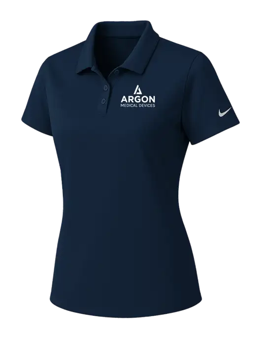 Nike Womens Navy Dry Essential Solid Polo w/Argon Medical Devices Logo