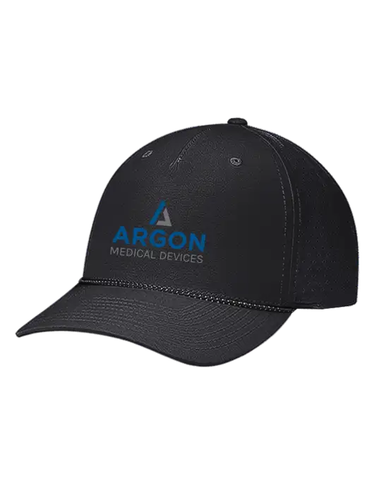 Richardson Laser Perf Performance Black/Black-Grey Rope Cap w/Argon Medical Devices Logo