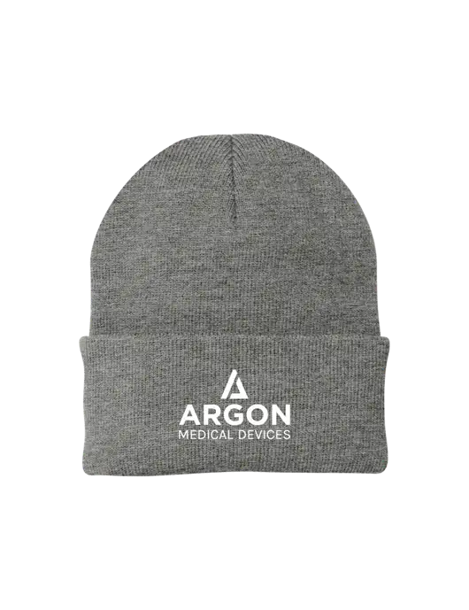 Medium Grey Heather Knit Cap w/Argon Medical Devices Logo