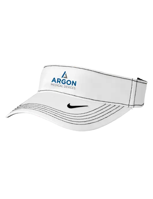 Nike White Dri-FIT Ace Visor w/Argon Medical Devices Logo
