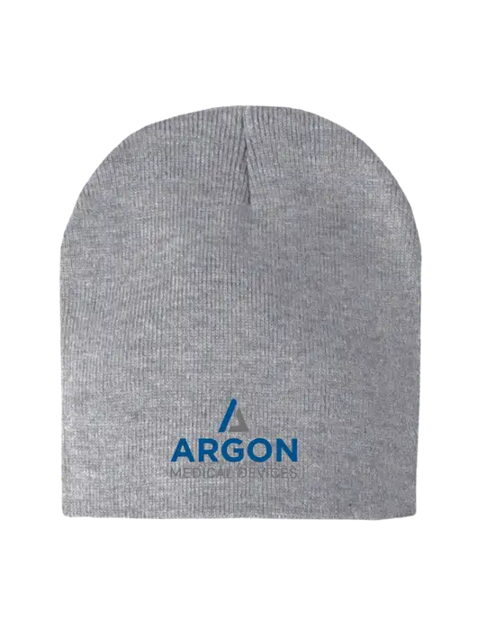 Light Grey Heather Element Knit Beanie w/Argon Medical Devices Logo
