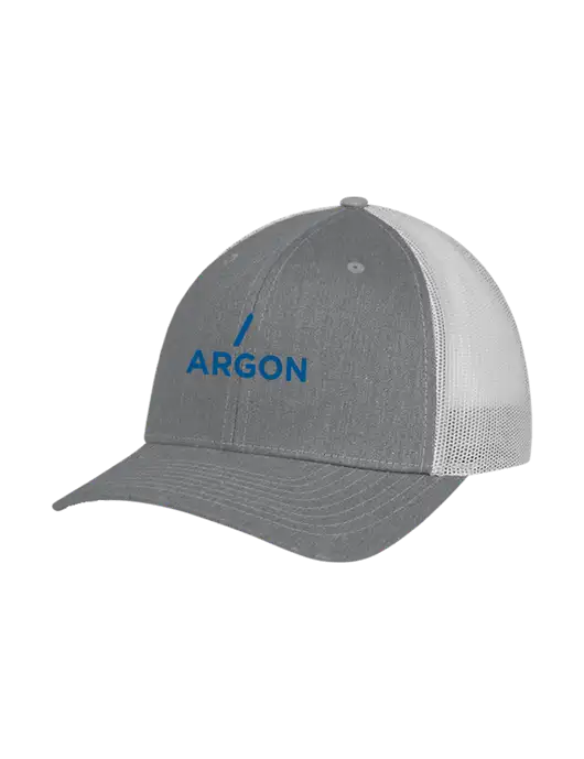 Richardson Adjustable Snapback Original 112 Trucker Cap Heather Grey w/Light Grey Mesh w/Argon Medical Devices Logo
